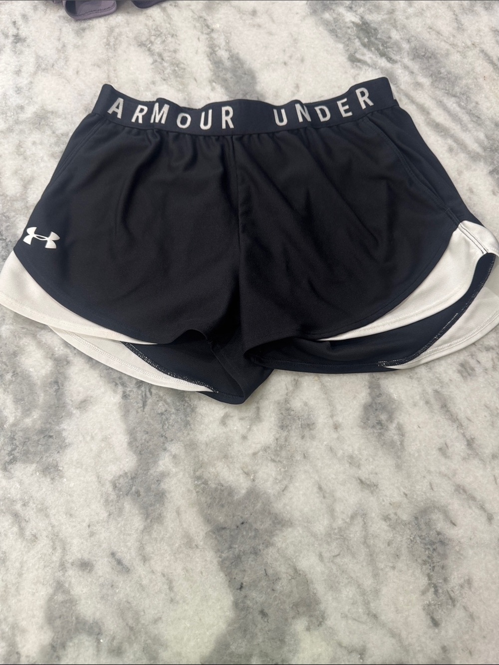 Under Armour Women’s Athletic Shorts - Black and Lavender - Picture 4 of 4